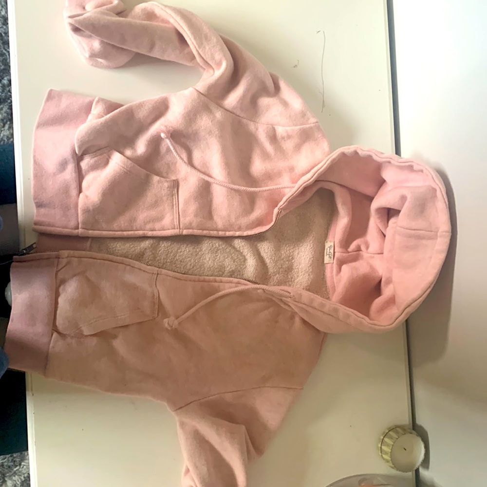 john galt cropped pink hoodie